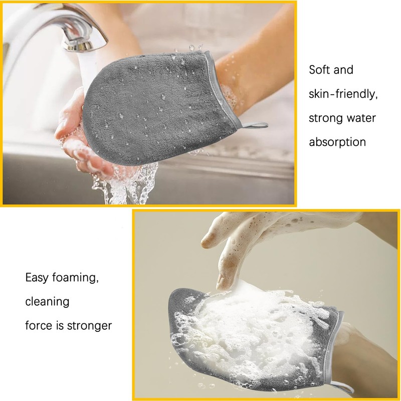 2PCS Scrub Gloves, 2PCS Facial Cleansing Gloves, Clean Body and
