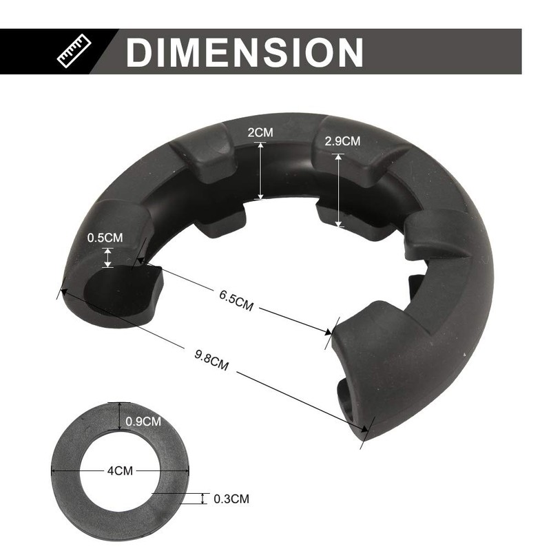 BUNKER INDUST D Ring/Shackle Isolator Kit,1 Pair Black D-Ring Isolator