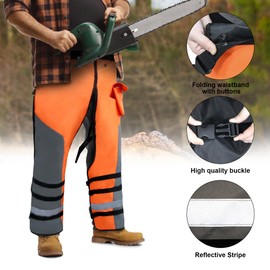 MYDAYS OUTDOOR Chainsaw Chaps Apron Wrap for Men/Women,Adjustable Belt Chainsaw Safety Equipment,Loggers Forest Workers Protective Chain Saw Pants(Large)
