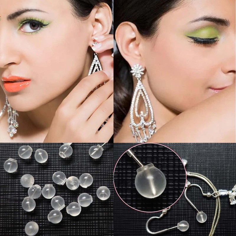 OwlkOrmy 102pcs Comfort Impenetrable Soft Safety Earring Backs TPE Medical