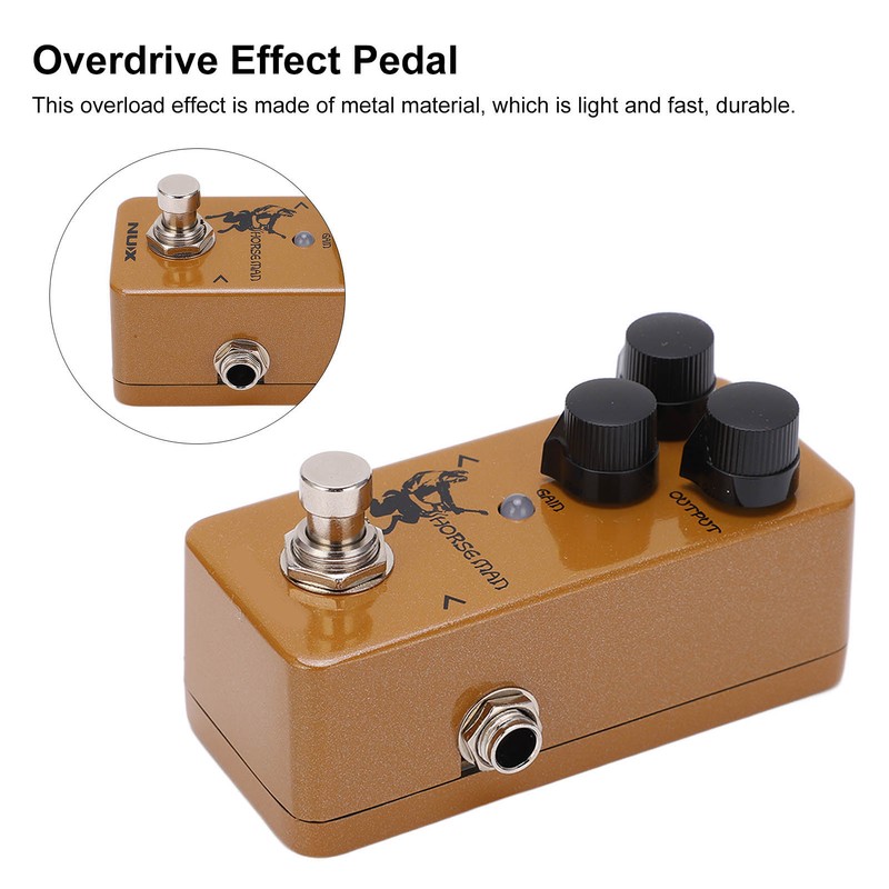 Overdrive Effect Pedal Earthy Yellow Metal Guitar Accessories with Gold