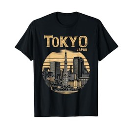 Tokyo Skyline Tower Woodblock Japanese Style Art Japan T-Shirt