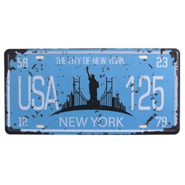 SUMIK New York USA City 125 Vintage Auto License Plate, Embossed Tag Size 6" X 12"