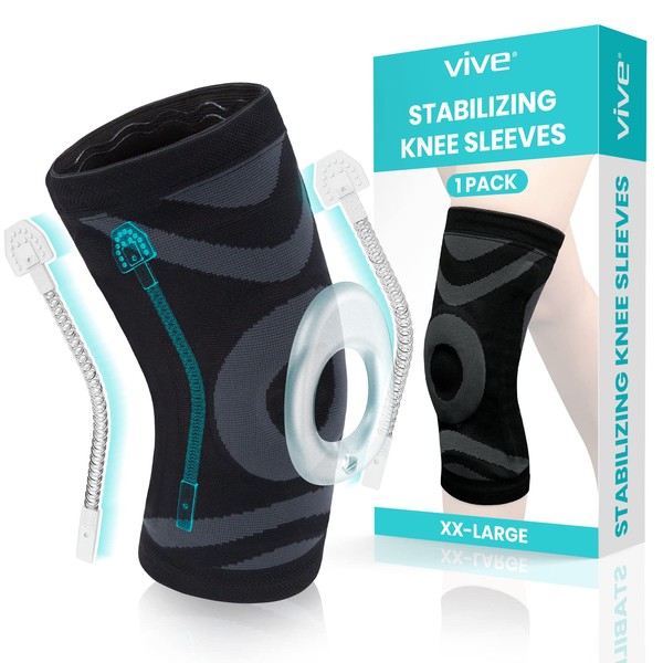 Vive Knee Brace With Side Stabilizers - Compression Sleeve For