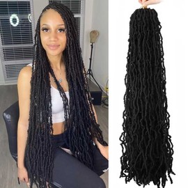 Datuoda 36 Inch Faux Locs Crochet Hair 6 Packs Soft Locs Crochet Braids Curly Wavy Locs Crochet Dreadlocs Hair for Black Women(36 Inch (Pack of 6), 2#)