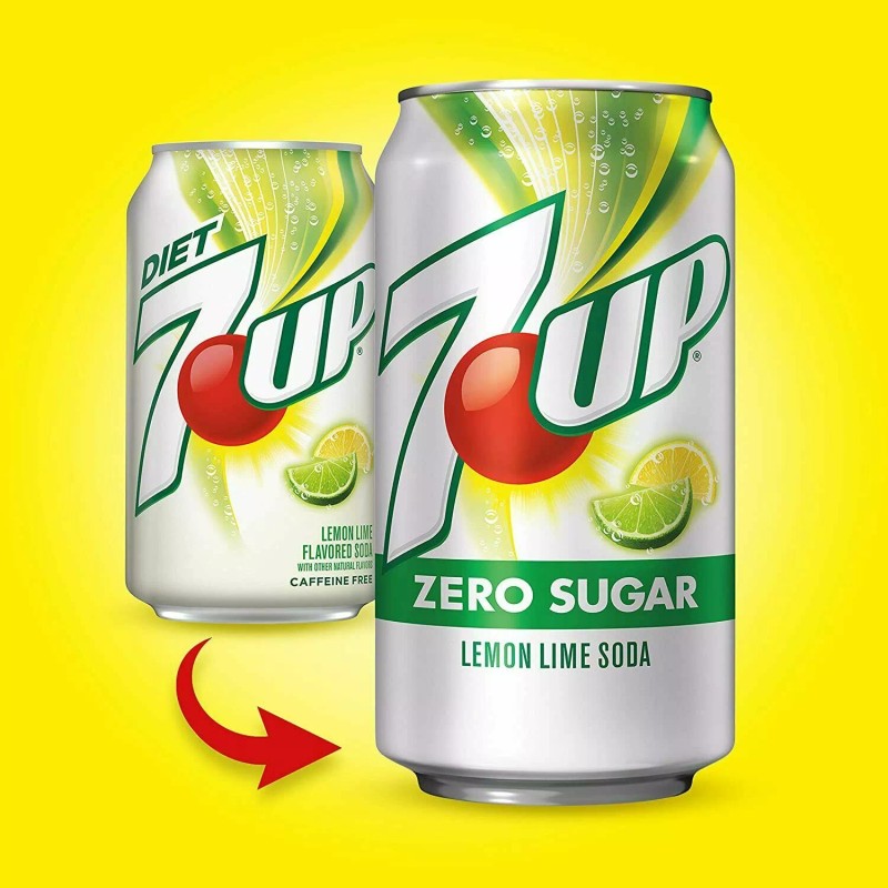 7UP Lemon Lime Zero Sugar Diet Soft Drink 12 oz