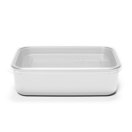 U Konserve Stainless Steel Rectangle Food Storage Bento Box Container, Leak Proof Silicone Lid Dishwasher Safe - Plastic Free, (45oz Clear)