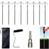 8 Pack Screw in Tent Stakes,8" Heavy Duty Glow-in-The-Dark Canopy