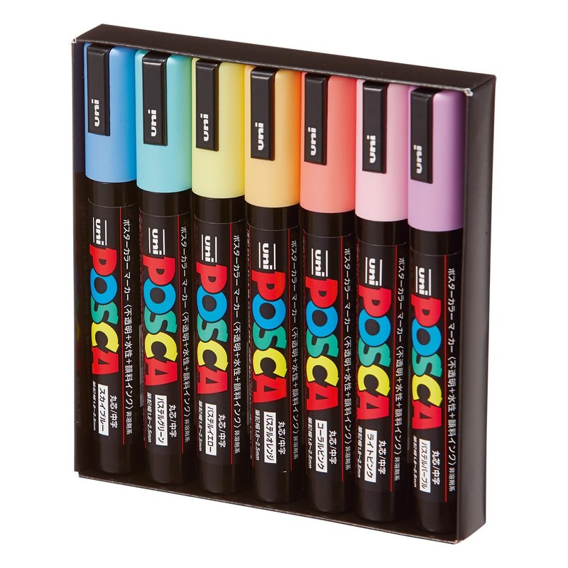 uni PC5M7C Mitsubishi Pencil Posca Water Based Pen, Medium Point,