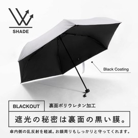 AH-902 Parasol, Full Light Blocking, For Rain or Shine, Lightweight, Folding Umbrella, Compact, UV Protection, 21.7 inches (55 cm), white (off-white), 55 cm