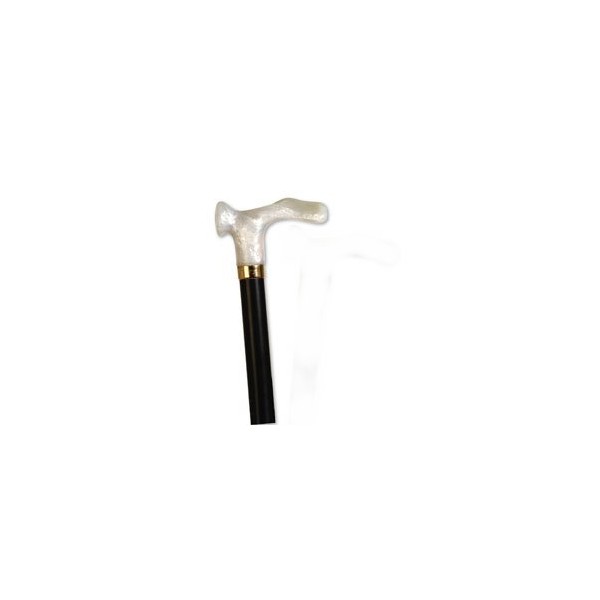 Wood Cane - With Contour Grip. Pearl Acrylic left Handle, this cane is designed to fit the hand like a glove for its palm grip handle. This cane and walking stick is very secure and comfortable and has a weight capacity of 250 pounds. This ergonomic wood