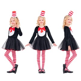 CosExpress World Book Day Costumes for Girls,World Book Day Costumes for Kids, Cat Costumes for Kids, Fancy Dress Up for Kids Story Book Character Costumes World Book Day Outfits Ideas 9-10Y
