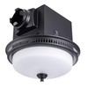 Decorative Round Matte Black 110CFM Bath Fan w/Integrated LED Light