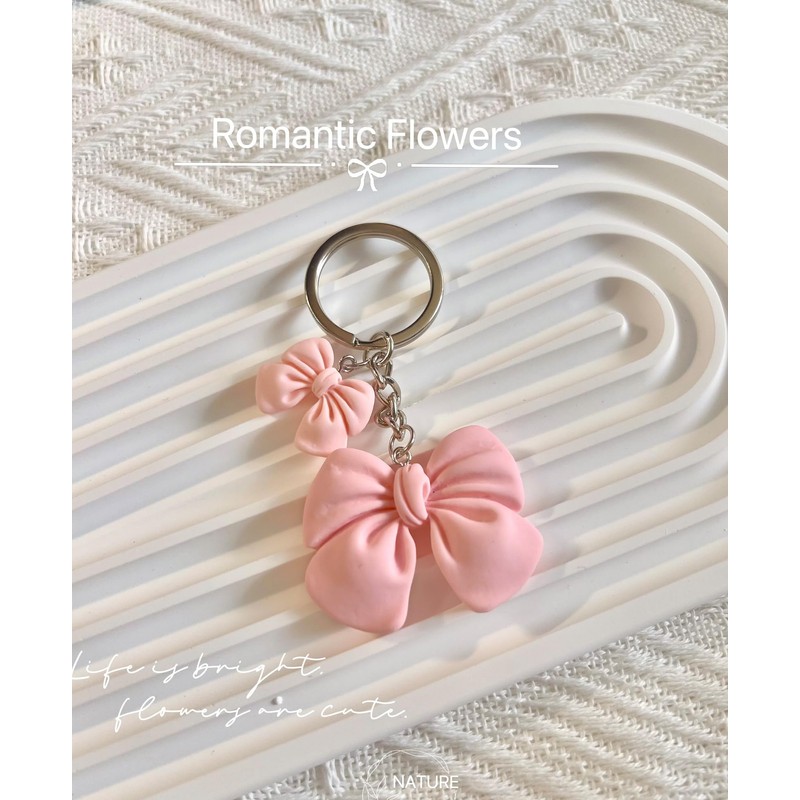 LAEKOU Cute Bow Keychain for Women, Key Chain Accessories for