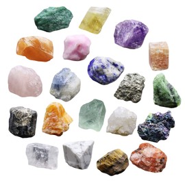 DERCLIVE 20 Piece Stone and Mineral Collection Geology and Education Crystals Natural Mineral Ore (20 Piece)