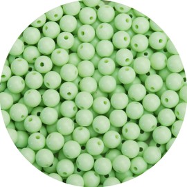 500 abalorio redondas de acrílico verde liso de 8 mm, bolas acrílicas redondas de goma de mascar, abalorio gruesas, abalorio de resina de plástico para hacer collares y pulseras, suministros de manualidades