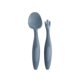 b.box Fork and Spoon for Babies and Babies, Supervised by Pediatric Occupational The, Right and Left Handed, Dishwasher Safe, Genuine b.box Cutlery Set, Ocean