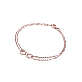 Elli Women's 925 Sterling Silver Gold Plated Genuine Jewellery Wristwear Link and Chain Infinity Friendship Love Bracelets of Length 18 cm