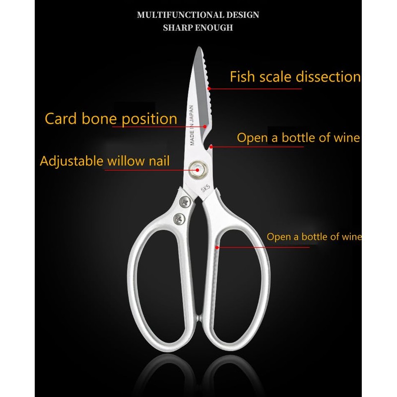 Kitchen Shears, Ultra Sharp Scissors Premium Heavy Duty with Sheath