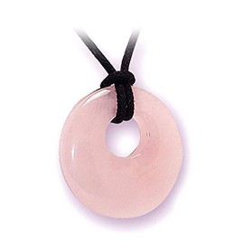 British Fossils Natures Gift Rose Quartz Crystal Donut Pendant