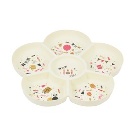 Pearl Metal D-625 Paper Plate Divider Plate Party Home Festa White Width 12.6 x Depth 12.2 x Height 1.4 inches (32 x 31 x 3.5 cm)