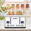 Toaster 4 Slice, KitchMix Bagel Stainless Toaster with LCD Timer,