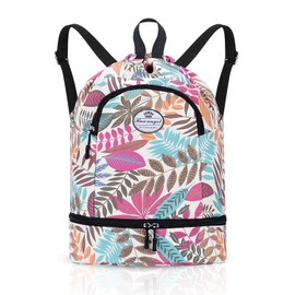 HUA ANGEL Unisex Drawstring Backpack Sports Gym Bag Drawstring Bag Weekend Daypack With Shoe Compartment for Women Men Basketball Football Outdoor Fitness Yoga Swimming Beach