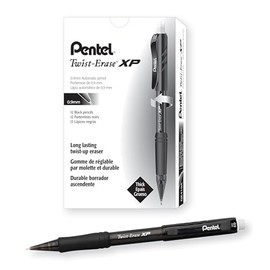 Pentel Twist-Erase EXPRESS Automatic Pencil, 0.9 Millimeters, Black Barrel, Box of 12 (QE419A)