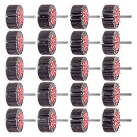 Mixiflor 20 Pcs 2”X 1” X1/4” Flap Wheels Set –5 pcs of Each 60 80 120 and 240 Grits Aluminum Oxide for Remove Rust and Weld Burr – Flap Wheel Sander for Drill