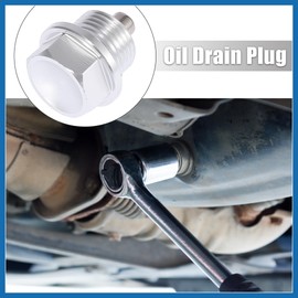 A ABSOPRO 1 Set M18 x 1.5 Magnetic Oil Drain Plug Sump Drain Nut Silver Tone Item Replacement