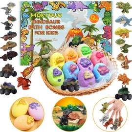 Bath Bombs for Kids with Surprise Toys,9 Pack Kids Bath Bombs with Dinosaur Bath Toys Inside, Natural Bubble Bath Fizzy Balls, Ideal Birthday,Christmas,Children's Day Gift for Girls Boys