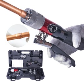ZUVER Hydraulic HVAC Swaging Tool Kit with Tube Cutter, Deburring Tool, and 7 Expander Heads 3/8, 1/2, 5/8, 3/4, 7/8, 1, 1-1/8 Inch Copper Pipes Compact Tube Expander