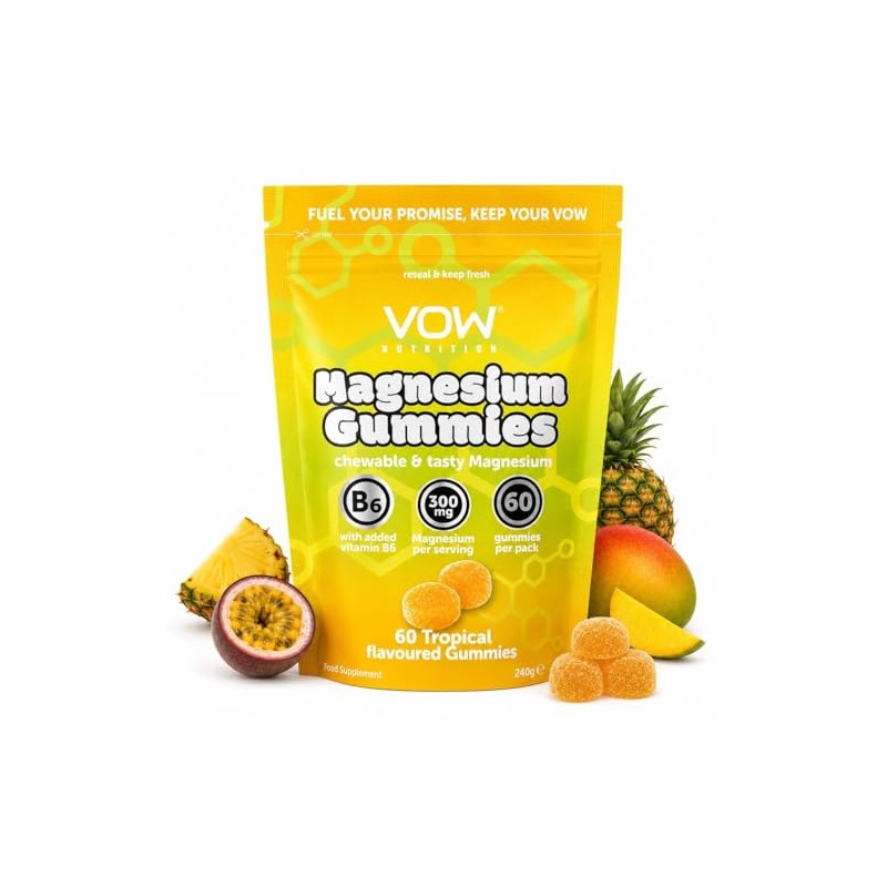 VOW Nutrition Magnesium Citrate Gummies, 300mg with Vitamin B6, Energy