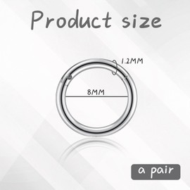 Small Hoop Earrings Silver, Stainless Steel, 0