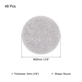 MECCANIXITY 48pcs Felt Furniture Pads, 0.8 Inch Round Small Felt Chair Leg Floor Protectors Prevent Scratches for Furniture Hard Floor, Light Beige