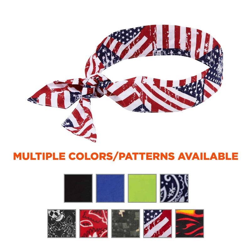 Ergodyne Chill Its 6700 Cooling Bandana, Lime, Evaporative Polymer Crystals