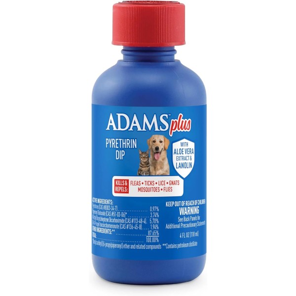 Adams Plus Pyrethrin Dip for Dogs and Cats - 4oz
