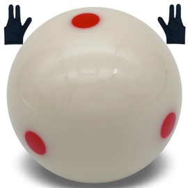 Red Dot Pool Cue Ball with Gloves 2.25 Inch Billiard Training Cue Ball