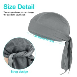 Shengxi Pack of 4 Men's Sports Bandana Cap, Elastic Breathable Biker Bandana Cap, Summer Bandana Cap Under Cycling Helmet for Jogging, Hiking and Cycling, Sweat-Wicking Quick Dry, Black, blue, grey,