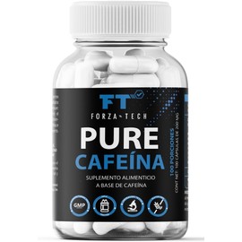 ForzaTech Cafeína 100 cápsulas de 200 mg Pre Entreno Cafeína Anhidra Grado Farmacéutico