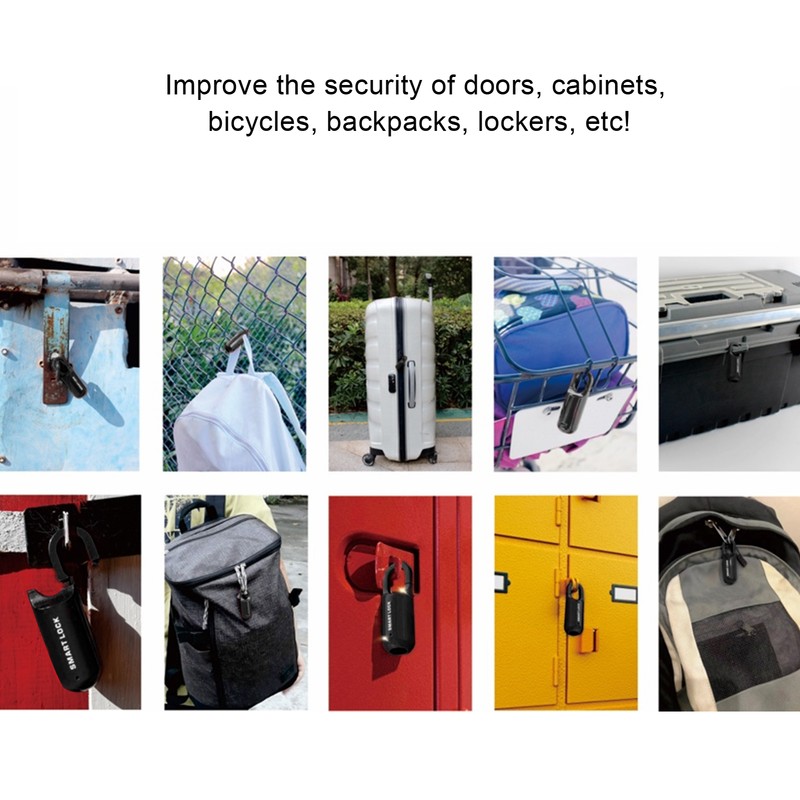 Fingerprint Lock AntiTheft Security USB Rechargeable Thumbprint Padlock for Luggage