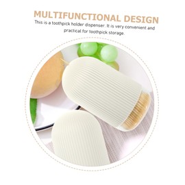 Baluue 1 Set Multi Function Wooden Toothpick with Storage Case Disposable Tooth Cleaning Tool for Home Restaurants and Parties Light Yellow Fine Grinding Comfortable to Use