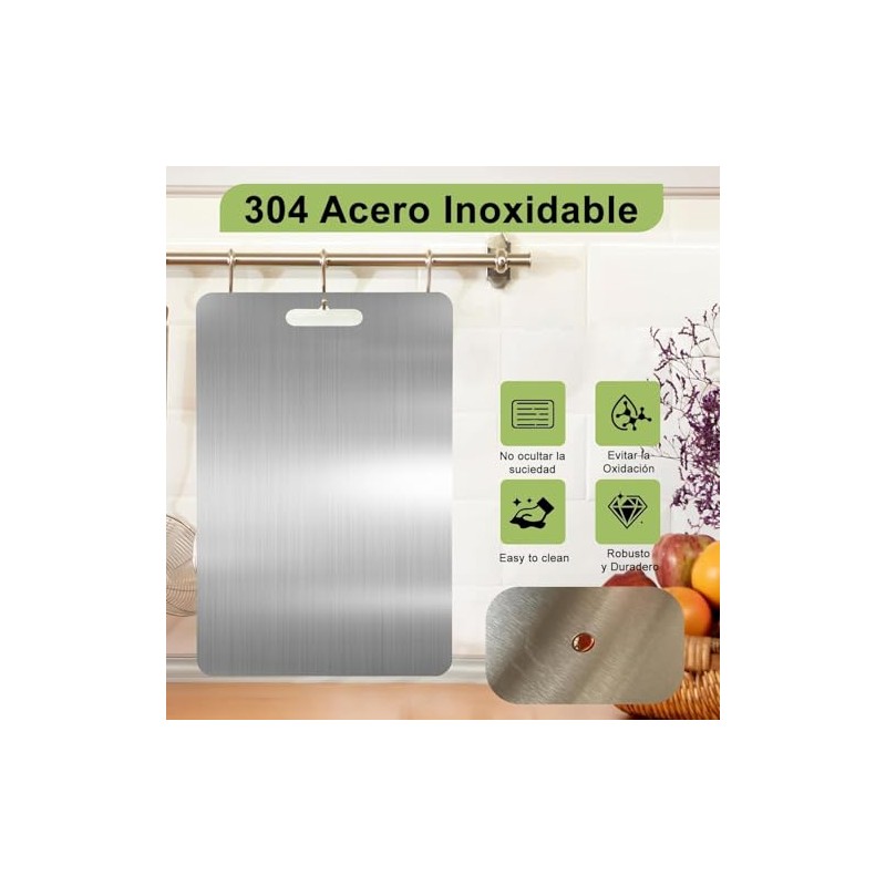 Tabla Para Picar Acero Inoxidable, Tabla de Cortar de Cocina,