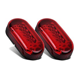 Partsam 2Pcs 4Inch Rectangular Led Side Marker Clearance Lights Red 10 Diodes RV Trailer Truck Camper Waterproof Surface 2x4 Rectangle Led Marker Lights Sealed Indicators Identification Lights