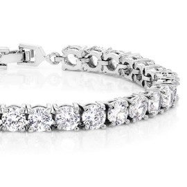 Gem Stone King Sparkling Multi-Color Round Cubic Zirconia CZ Women's Tennis Bracelet (7.50 cttw, 7 Inch)