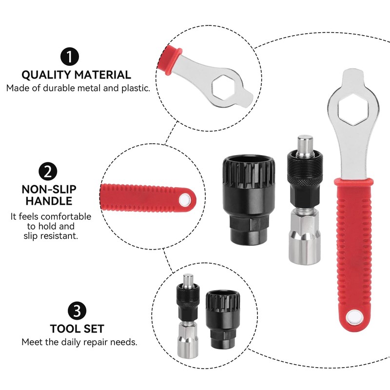 4Pcs Crank Removal Tool, Bike Crank Extractor and Bottom Bracket