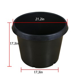 LiGuVCY 5 Pack 20 Gallon Black Nursery Pot Planter Grower Flower Pot Garden Seedling Planters Containers, Plastic Injection Molded Pots with Drainage Holes
