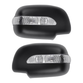 X AUTOHAUX Pair Car Rear View Driver Passenger Side Mirror Cover Cap Overlay Matte Black for Lexus RX330 RX300 RX350 RX450h 2003-2008 Fits W/LED Lamps Mirror Guard Covers Exterior Trims