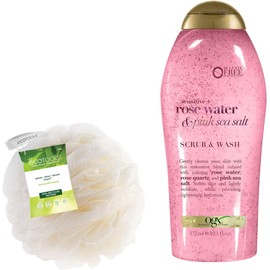 Kit Esponja Suave EcoTools y Body Wash Sal Rosa OGX para tu Ducha