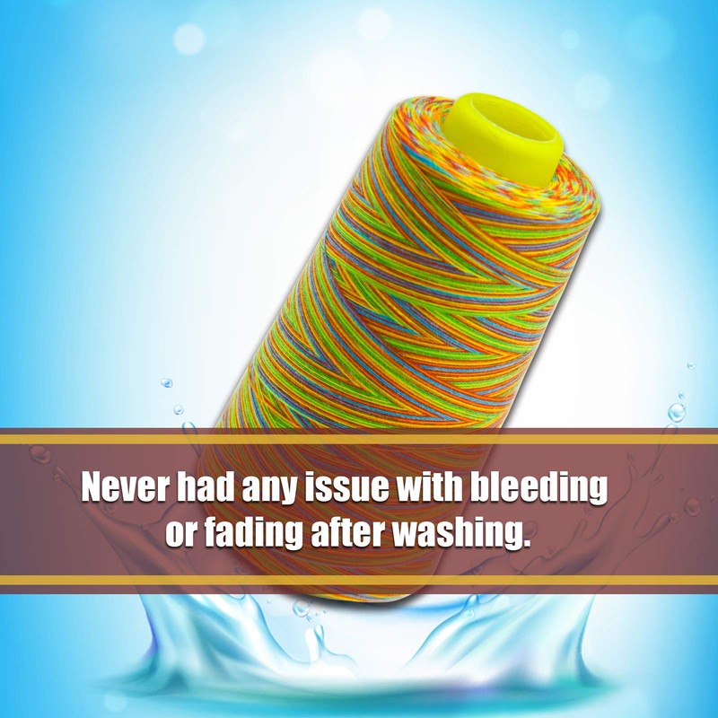 Serger Thread, All-Purpose Thread for Sewing, Rainbow Thread, Variegated Polyester